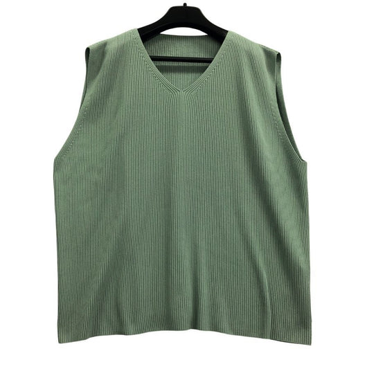 美品◆イッセイミヤケオムプリッセ ベスト HP51KE217 プリーツ メンズ グレー系 サイズF ISSEY MIYAKE HOMME PLISSE 【AFB36】