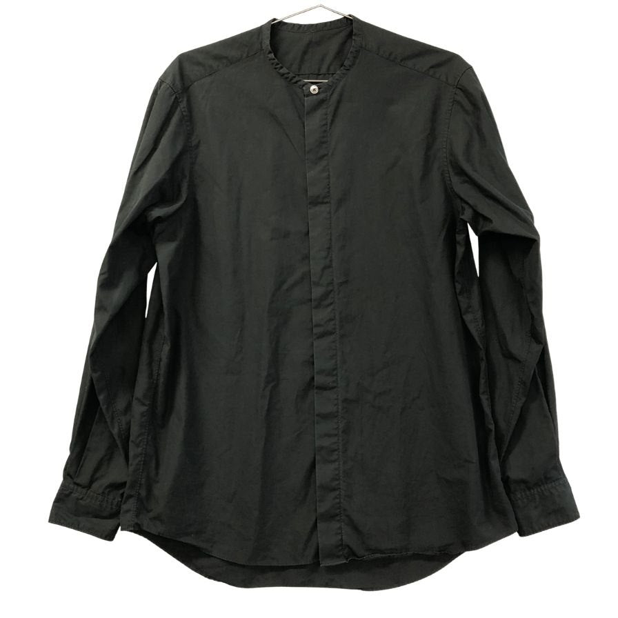 美品◆シンヤオフィシャル ノーカラーシャツ メンズ ブラック サイズ3 SHINYA OFFICIAL 【AFB2】