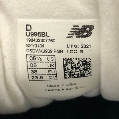 ニューバランス スニーカー 996 U996BL ブラック  レディース サイズ23.5cm  NEW BALANCE 約23.5cm【AFD4】