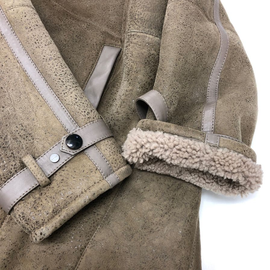 極美品◆エトロ ムートンコート シープスキン サイズXL ブラウン ETRO 【AFF22】