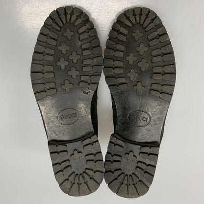 グッチ ビット ブーツ スエード ブラック UK9D メンズ イタリア製 GUCCI 約27.5cm【AFD12】