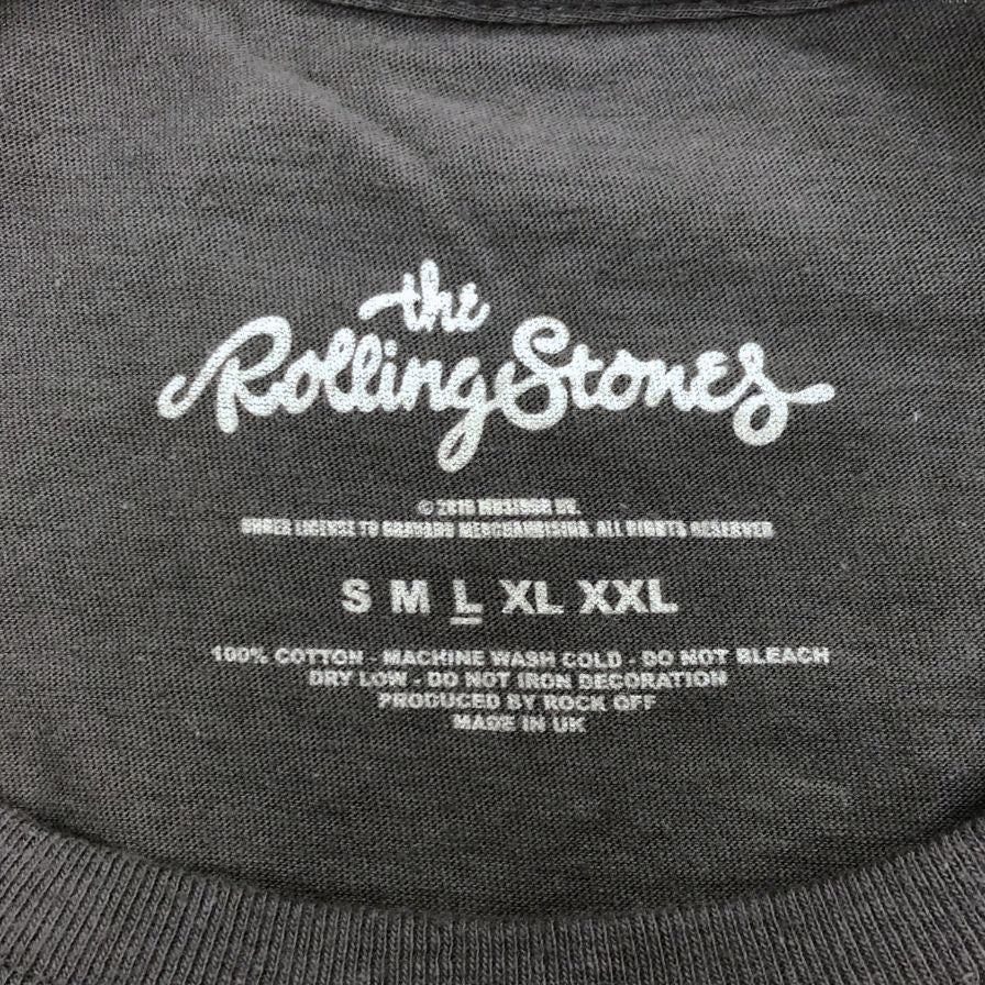 中古◆ローリングストーンズ Tシャツ  リップ＆タン グレー系 メンズ サイズL The Rolling Stones 【AFB9】