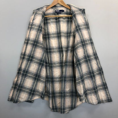 美品◆ポロラルフローレン 2フラップポケットシャツ 90年代 オールド チェック メンズ サイズXL Polo Ralph Lauren 【AFB39】