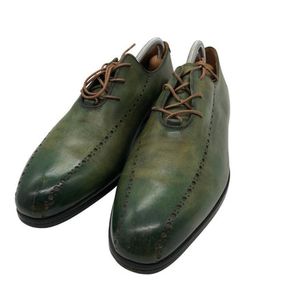 ベルルッティ ホールカット レザー メダリオン グリーンパティーヌ メンズ サイズUK6 Berluti 約24.5cm【PTM】