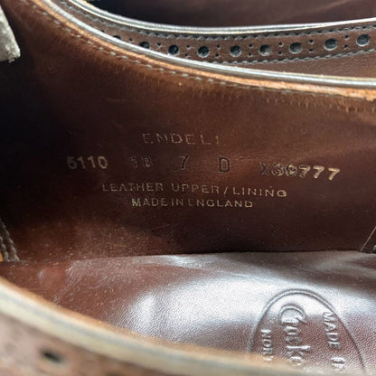 クロケット&ジョーンズ レースアップシューズ ハンドグレードライン エンデル ブラウン サイズUK7D CROCKETT&JONES ENDELL ビジネスシューズ 約25.5cm【LA】【中古】