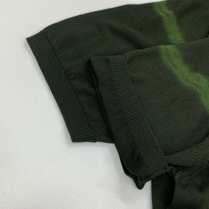 新品同様◆ロベルトコリーナ ポロシャツ 半袖 コットン ニット グラデーション グリーン メンズ サイズ48 roberto collina 【AFB2】