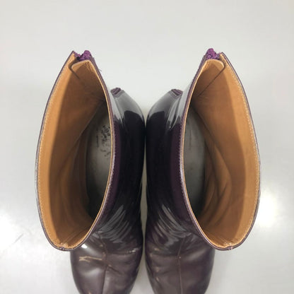 メゾン マルジェラ ブーツ ヒール 変形 メタリック ジップ 39WU0139 パープル サイズ41 レディース Maison Margiela 約26.0cm【AFC52】