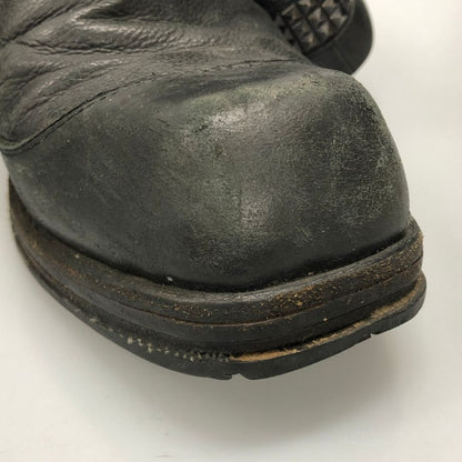 ケムリ ブーツ バックジップ スクエアトゥ レザー メンズ ブラック サイズ不明 KMRII 約不明cm【AFC28】