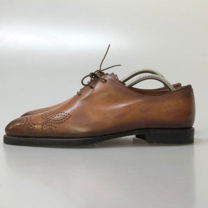 ベルルッティ レザーシューズ ホールカット 3744 メダリオン アシンメトリー カーフ ブラウン サイズUK6.5 メンズ Berluti 約25.5cm【AFC35】