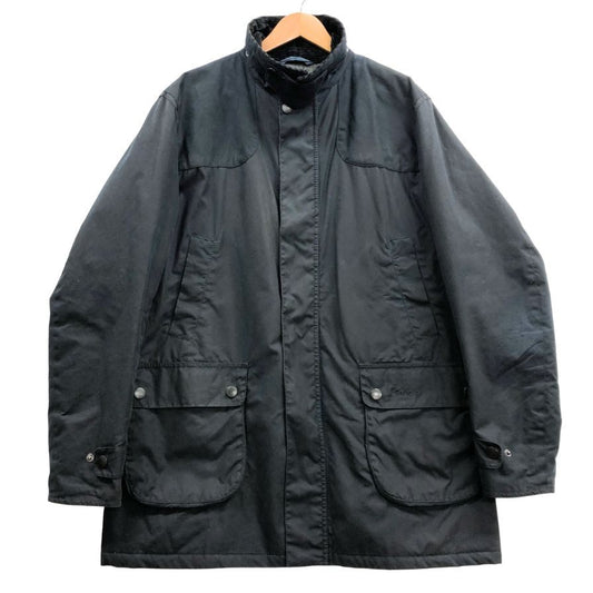 極美品◆バブアー オイルドジャケット 3ワラント メンズ ネイビー Lサイズ Barbour 【AFA9】