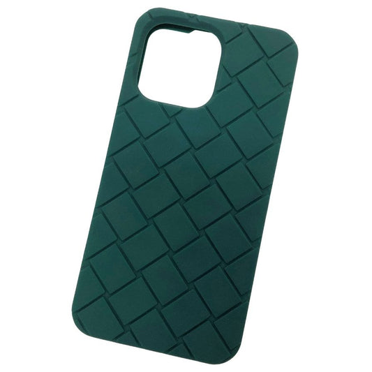 ボッテガヴェネタ iPhoneケース iPhone15ProMAX ラバー イントレチャート グリーン系 BOTTEGA VENETA【AFI18-3】【中古】