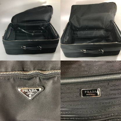 プラダ キャリーケース テスートナイロン×レザー ブラック トライアングルロゴ 2輪 鍵付き PRADA【AFE13】