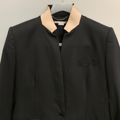 美品◆ステラマッカートニー 1Bジャケット ブラック×ピンク レディース サイズ42 STELLA McCARTNEY 【AFB5】