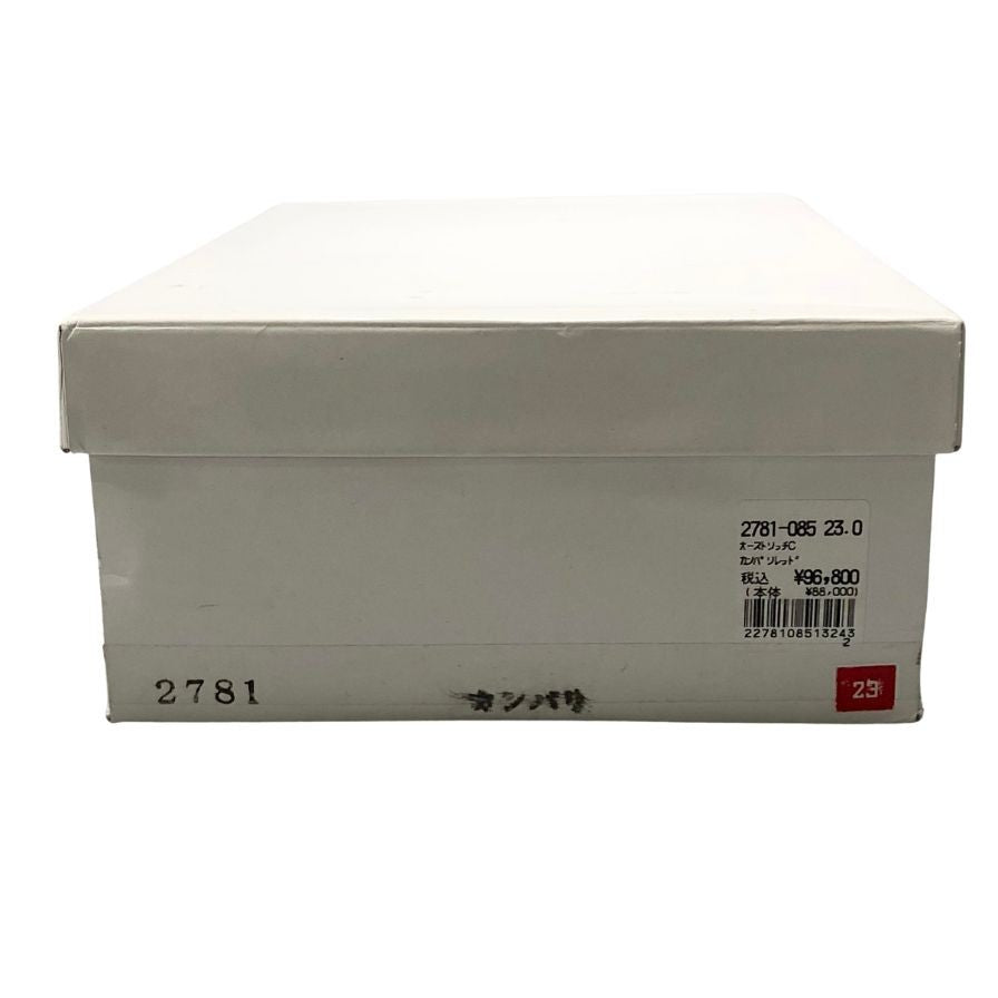 新宿屋 レザースニーカー オーストリッチ 2781-085 ホワイト×レッド 23.0cm レディース shinjukuya 約23.0cm【7-5】