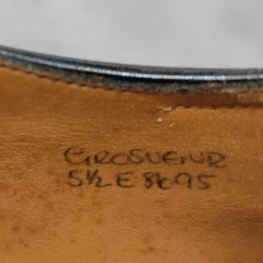ジョンロブ レザーシューズ グロウナー Sスタンプ セミブローグ ブラック 8695ラスト サイズUK5.5E JOHNLOBB ビジネスシューズ 約24.0cm【LA】【中古】