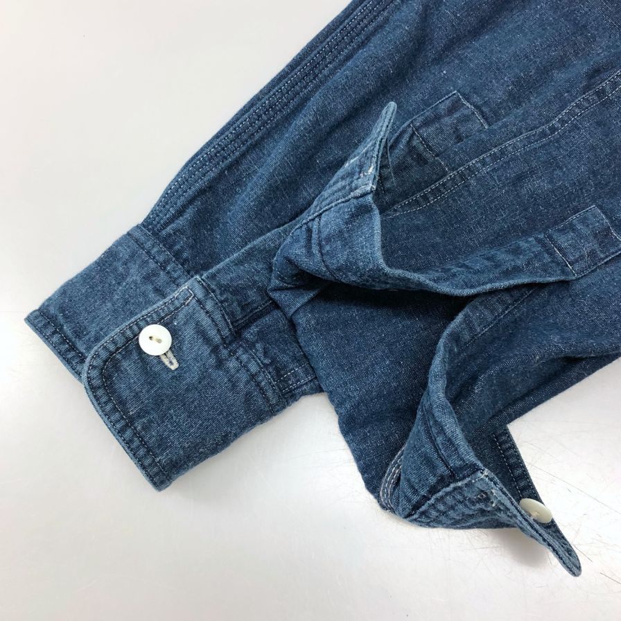 美品◆ダブルアールエル ラルフローレン デニムシャツ ダブルポケット サイズXS メンズ ブルー RRL Ralph Lauren 【AFB37】