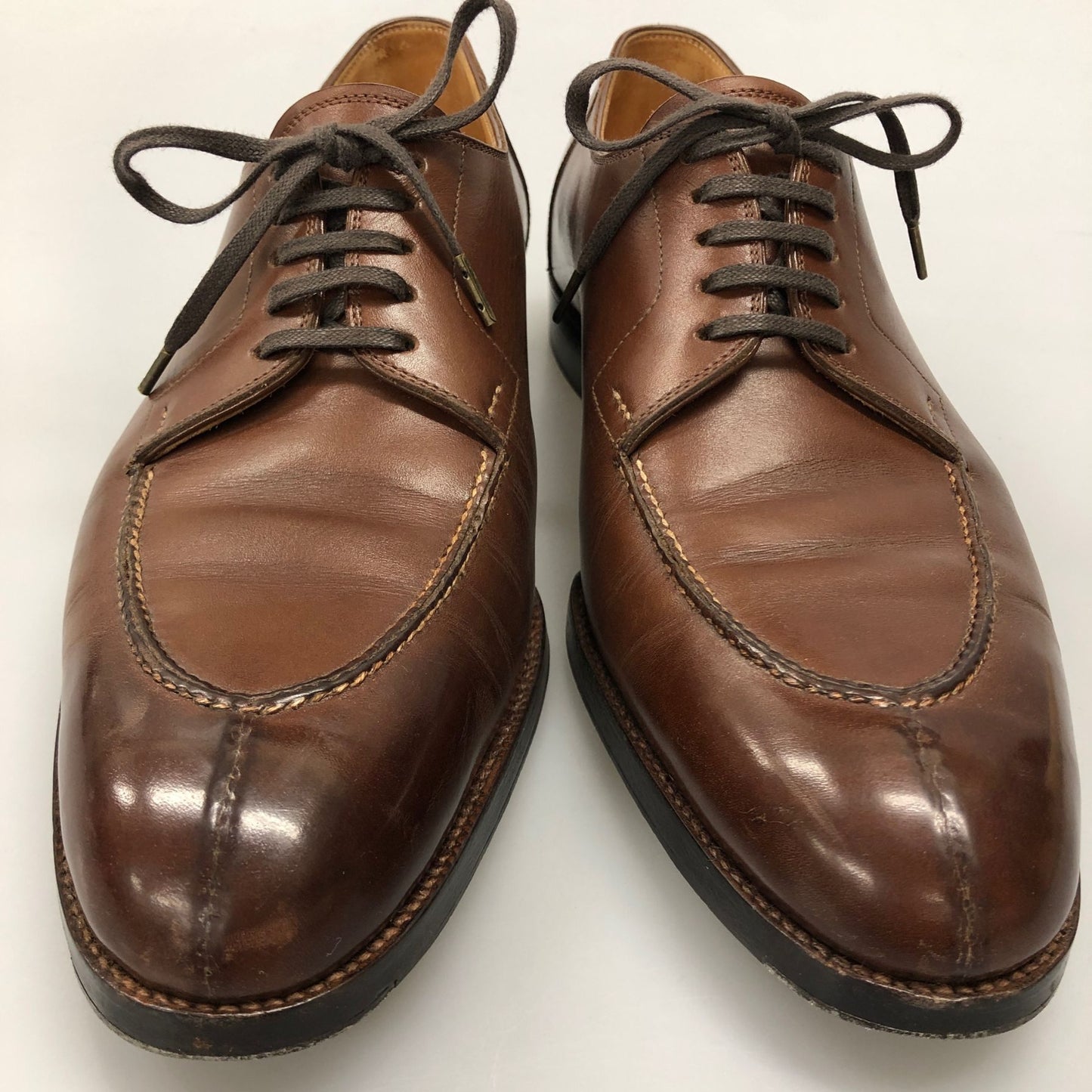 サンクリスピン AZALEA レザーシューズ Uチップ カーフ メンズ ブラウン サイズUK7.5 Saint Crispin's ビジネスシューズ 約26.0cm【LA】【中古】