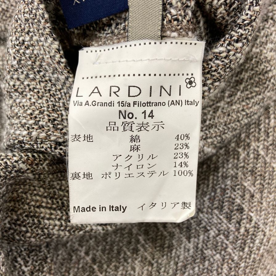 中古◆ラルディーニ 3B テーラードジャケット ブラウン系メンズ サイズ48 LARDINI 【AFB26】