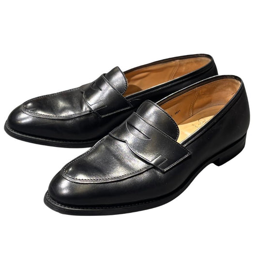 クロケット&ジョーンズ レザーシューズ ローファー  6414 ブラック メンズ サイズUK9E CROCKETT&JONES ローファー 約27.5cm【LA】【中古】