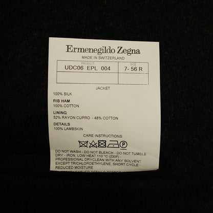 美品◆エルメネジルド ゼニア 2B ジャケット コットン100% メンズ サイズ56 グレー系 Ermenegildo Zegna【AFB48】