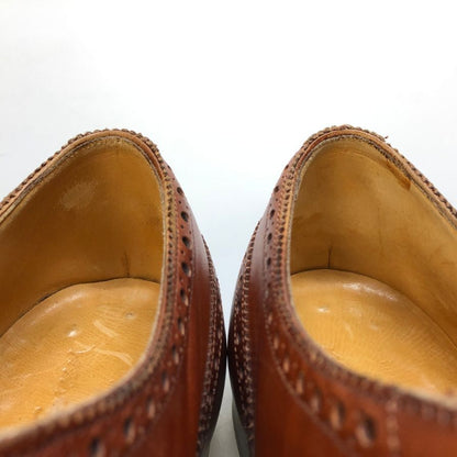 エドワードグリーン レザーシューズ カドガン セミブローグ 筆記体ロゴ 旧 F202ラスト ブラウン メンズ サイズ7.5 Edward Green CADOGAN ビジネスシューズ 約26.0cm【LA】【中古】