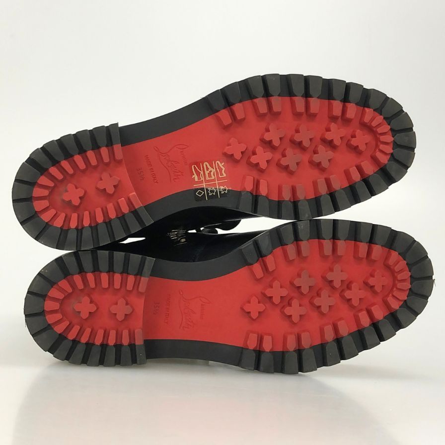 クリスチャンルブタン サイドジップブーツ ブラック レザー レディース サイズ35.5 Christian Louboutin 約22.0cm【AFC41】