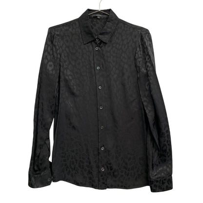 美品◆グッチ 長袖シャツ レオパード シルク ブラック サイズ40 レディース 309580 GUCCI 【AFB18】