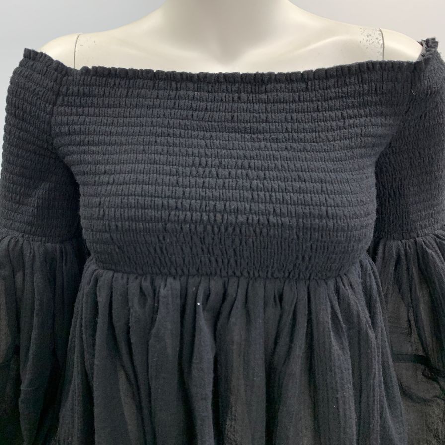 美品◆クロエ カットソー オフショルダー トップス ウール ブラック レディース サイズ36 Chloe 【AFB28】