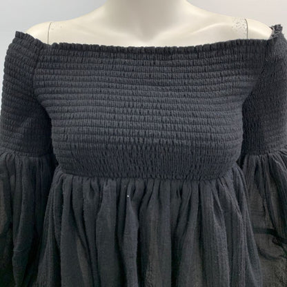 美品◆クロエ カットソー オフショルダー トップス ウール ブラック レディース サイズ36 Chloe 【AFB28】