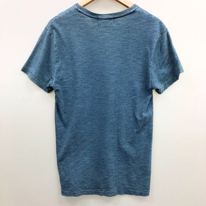 美品◆ダブルアールエル ラルフローレン 半袖Tシャツ Vネック ブルー メンズ サイズS RRL RALPH LAUREN 【AFB46】