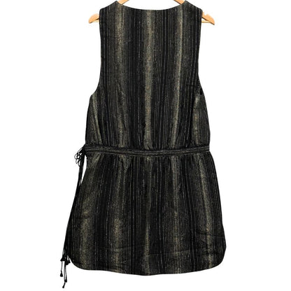 極美品◆サンローラン パリ ノースリーブ ワンピース シルク 2019 レディース サイズ42 ブラック SAINT LAURENT PARIS 【AFB13】