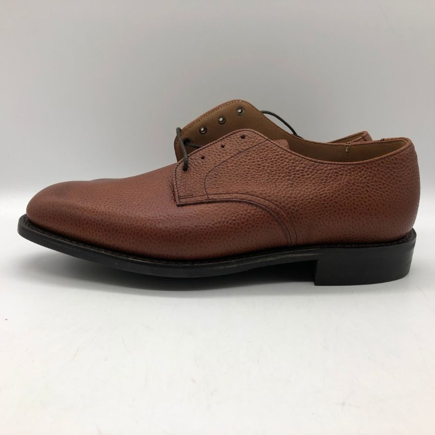 ヘンリー マクスウェル レザーシューズ グレインレザー プレーントゥ ブラウン メンズ サイズUK60F Henry Maxwell 約24.5cm【AFD14】