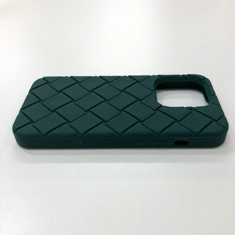 ボッテガヴェネタ iPhoneケース iPhone15Pro ラバー イントレチャート グリーン系 BOTTEGA VENETA【AFI7】【中古】