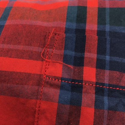 美品◆ユニフォームエクペリメント チェック 長袖シャツ 23SS UE-230019 メンズ サイズ3 レッド  Uniform Experiment 【AFB39】