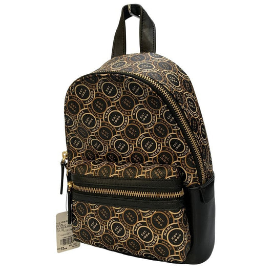 マークジェイコブス ミニリュック 総柄 レザー バックパック ブラウン MARC JACOBS【AFE6】