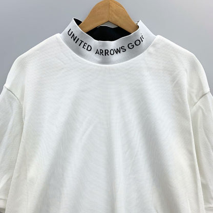 極美品◆ユナイテッドアローズ ゴルフ シャツ ホワイト モックネック メンズ サイズL UNITED ARROWS GOLF 【AFB45】