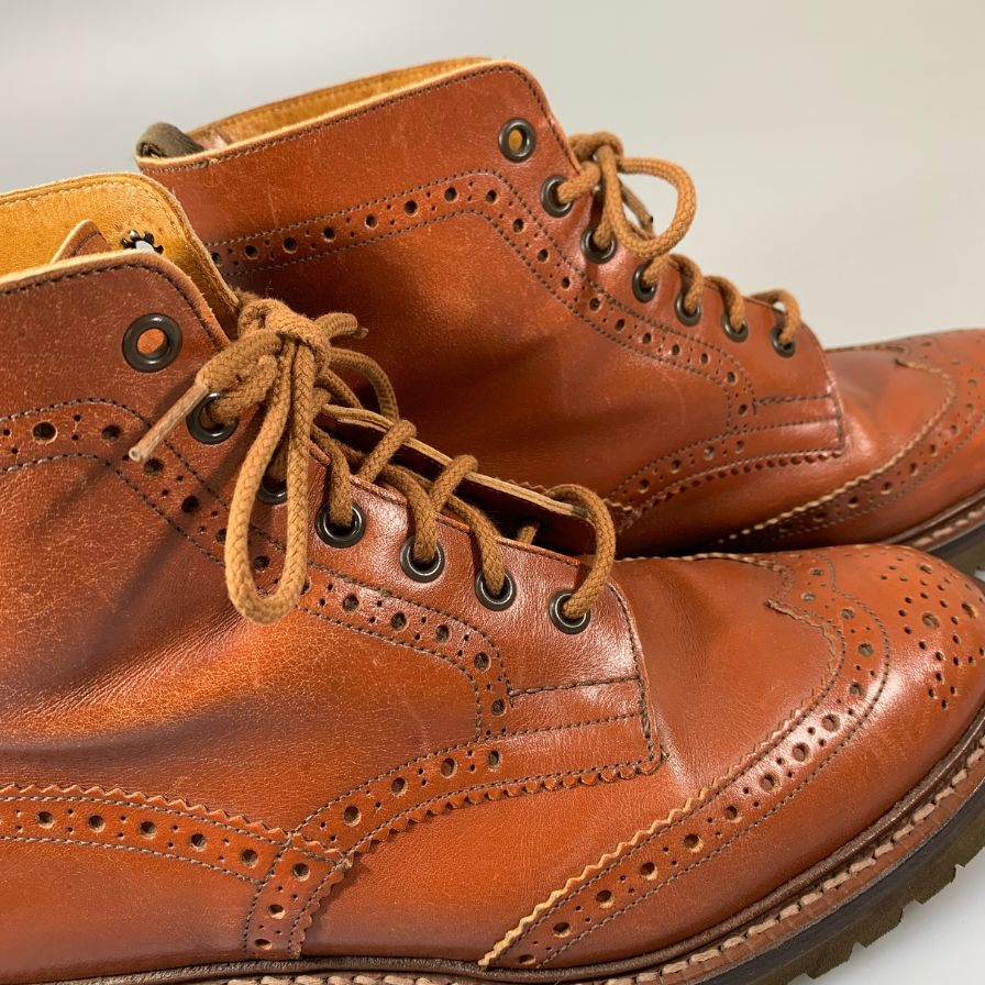 トリッカーズ M2508 カントリーブーツ カーフ メンズ サイズUK7.5 ブラウン Tricker's 約26.0cm【AFC33】