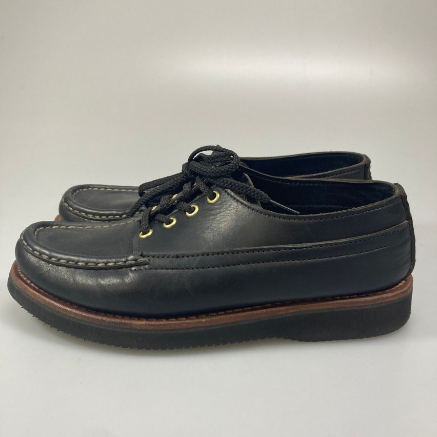 ラッセルモカシン デッキシューズ フィッシングオックスフォード カーフ メンズ ブラック サイズ7E  RUSSELL MOCCASIN 約25.0cm【AFC15】