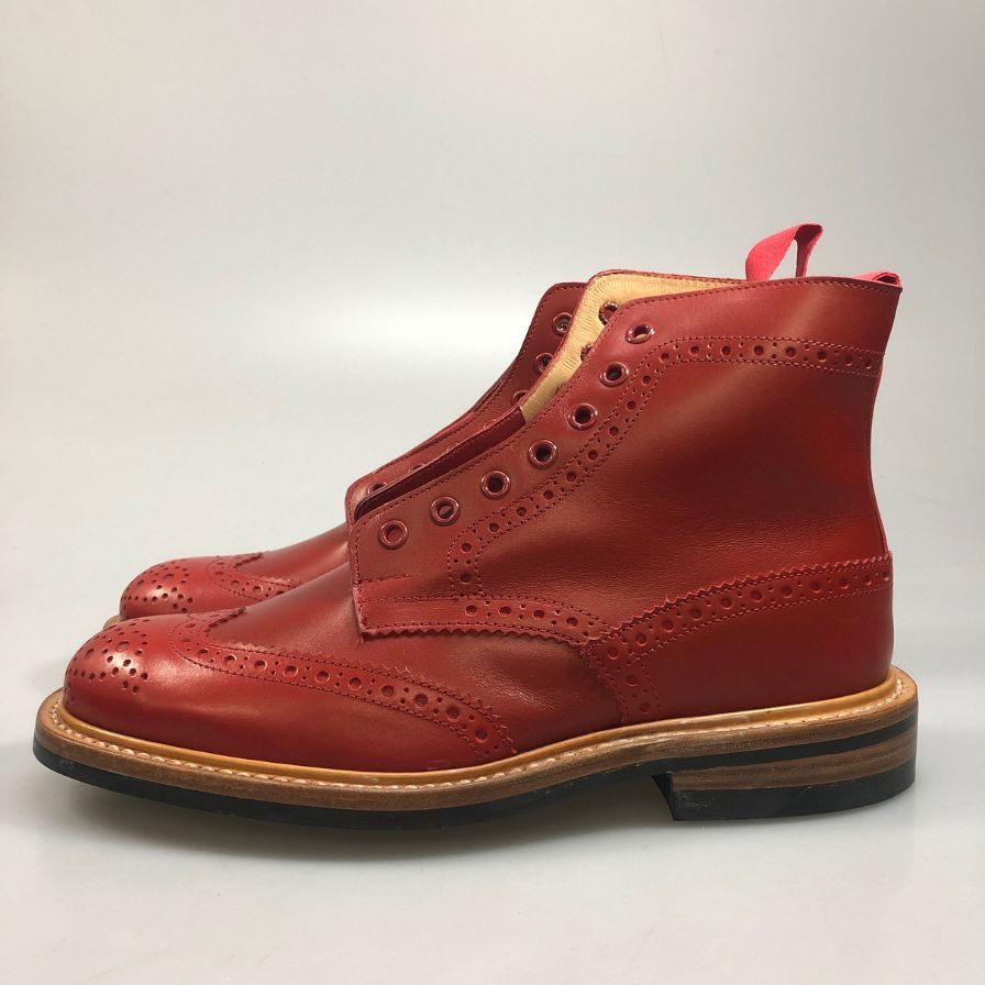 トリッカーズ カントリーブーツ ウイングチップ ストウ WS634 メンズ サイズ 7ハーフ レッド  Tricker's ブーツ 約26.0cm【LA】【中古】