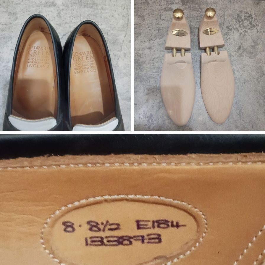 エドワードグリーン 133873 ピカデリー カーフ 白黒コンビ UK8E 184ラスト EDWARD GREEN ビジネスシューズ 約26.5cm【LA】【中古】