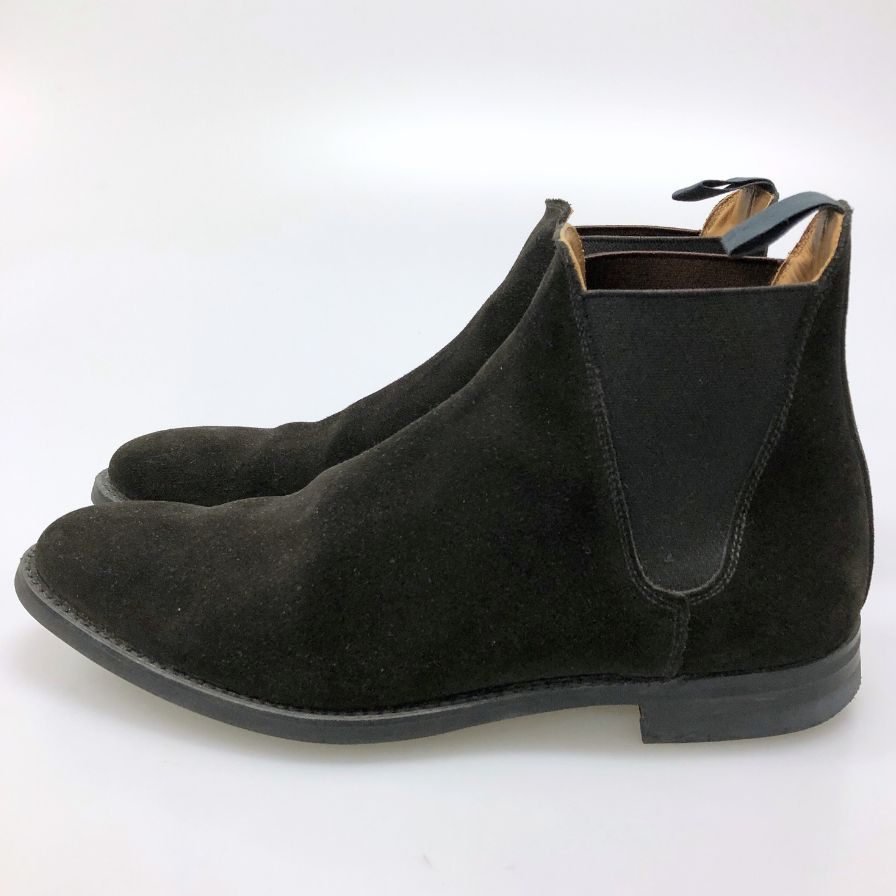 クロケット＆ジョーンズ チェルシー ブラック スエード サイズUK7.5 Crockett&Jones スエードシューズ 約26.0cm【LA】【中古】
