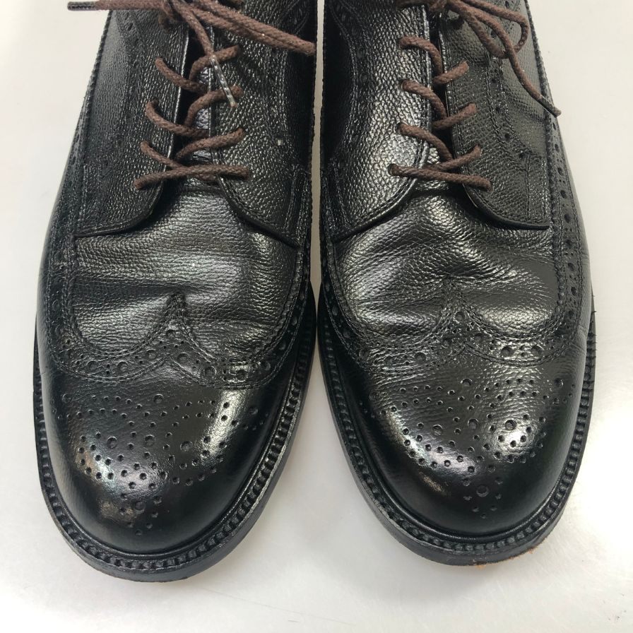 スコッチグレイン レザーシューズ ウィングチップ シボレザー 923 ブラック 25.5EE メンズ SCOTCH GARIN 約25.5cm【AFD9-2】