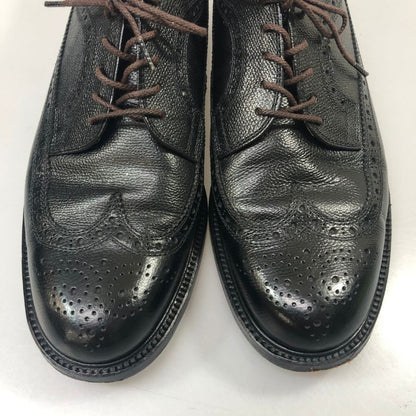 スコッチグレイン レザーシューズ ウィングチップ シボレザー 923 ブラック 25.5EE メンズ SCOTCH GARIN 約25.5cm【AFD9-2】