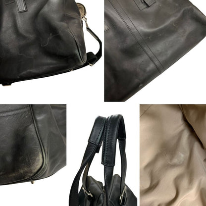 コーチ レザー ボストンバッグ D1082-F77124ストラップ付 ブラック ユニセックス COACH【AFE1】