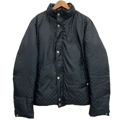 中古◆グッチ ダウンジャケット ナイロン GG柄 リバーシブル メンズ ネイビー サイズ50 GUCCI 【AFF24】