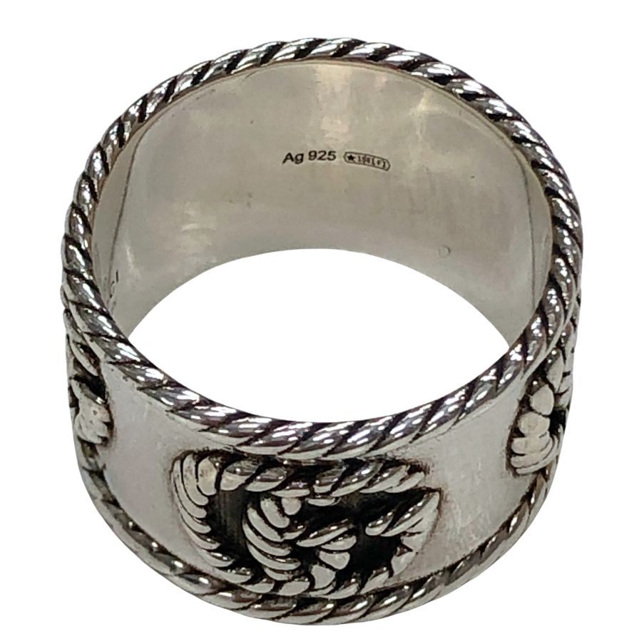 グッチ リング GGロゴ SV925 メンズ サイズ17号 GUCCI【AFI7】