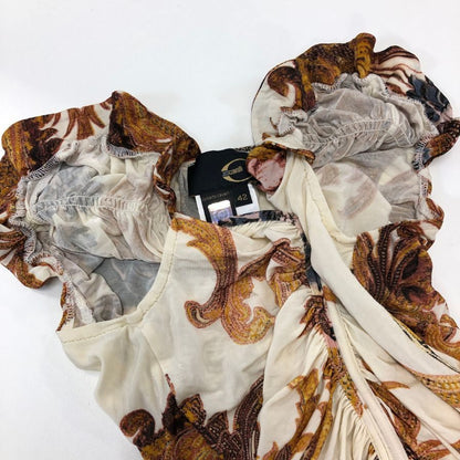 美品◆ジャストカヴァリ ノースリーブワンピース フラワー柄 レディース サイズ42 justcavalli 【AFB2】