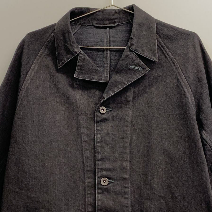 極美品◆コモリ 25AW デニム ワークジャケット ブラック メンズ サイズ2 C03-01002 COMOLI 【AFA5】