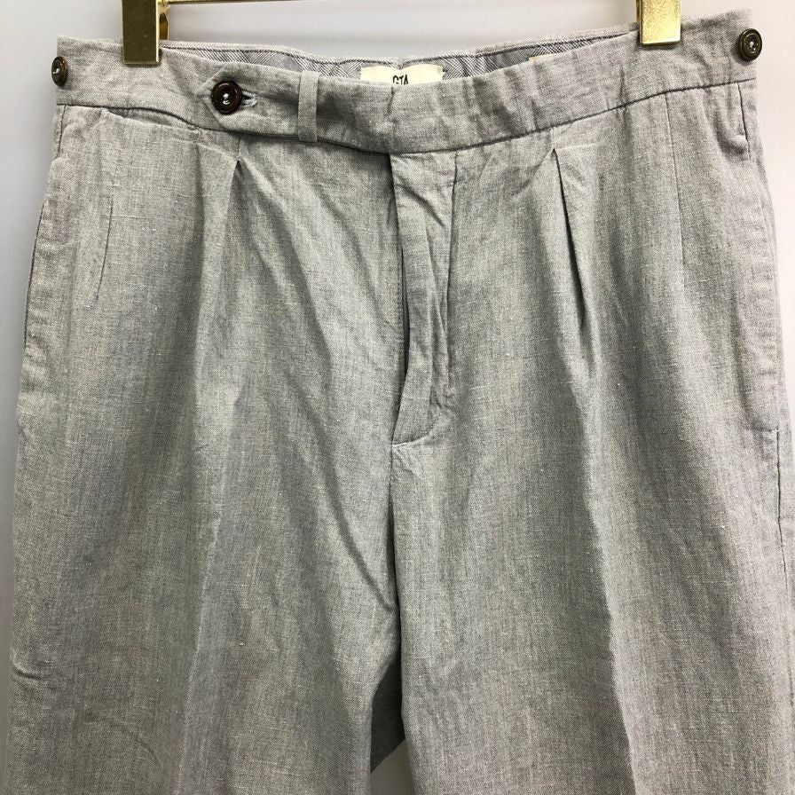 ジーティーアー  パンツ トラウザー サイドボタン リネン混 メンズ サイズ46 グレー系 GTA IL PANTALONE 【AFB36】