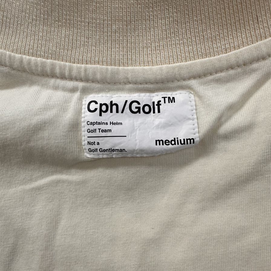 中古◆キャプテンズヘルムゴルフ モックネックTシャツ ベージュ サイズM メンズ Cph/Golf 【AFB44】